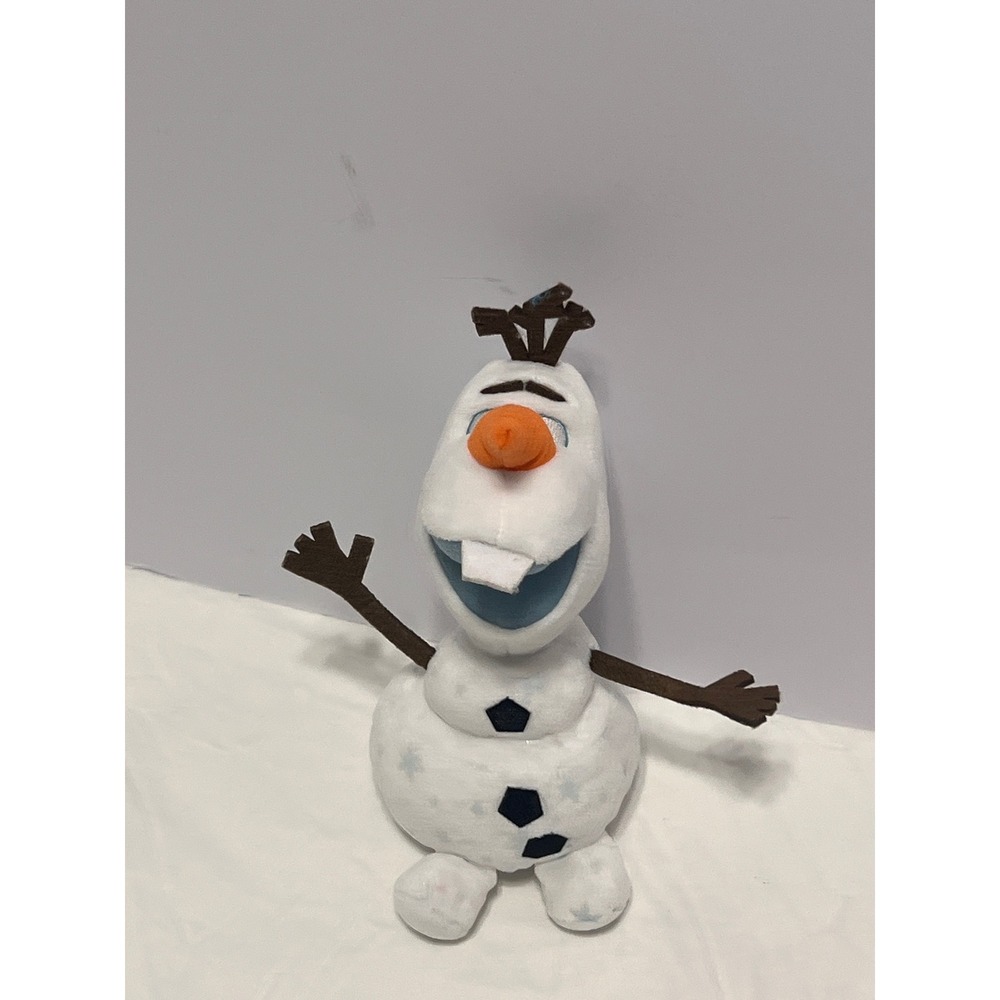 Disney Frozen Olaf Snowman Plush Stuffed Animal 9 Inch Snowflake Pattern White